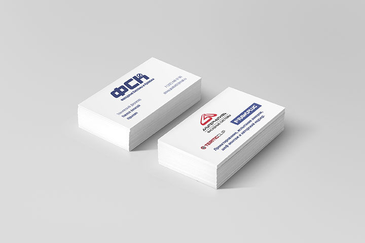 Изготолвение визиток для организации работающей с фасадными системами